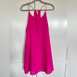 Truth NYC Hot Pink Racerback Mini Dress Spaghetti Strap Large